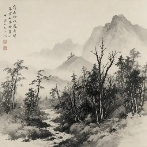 八大山人 Bada Shanren 风格生成图