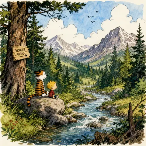 比尔·沃特森 Bill Watterson 风格生成图