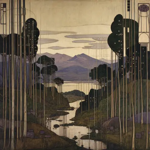 查尔斯·雷尼·麦金托什 Charles Rennie Mackintosh 风格生成图
