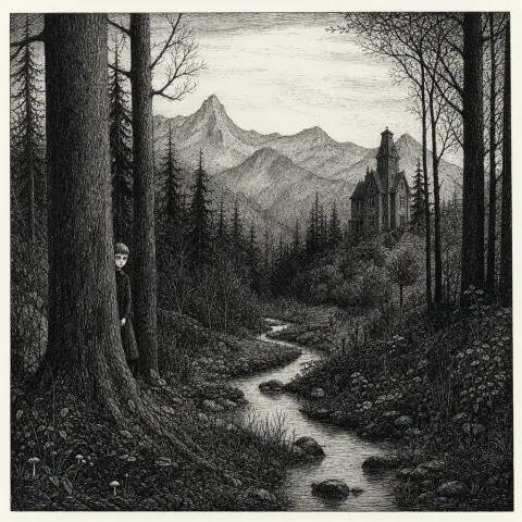 爱德华·戈里 Edward Gorey 风格生成图