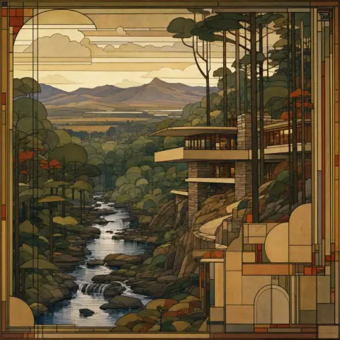 弗兰克·劳德·赖特 Frank Lloyd Wright 风格生成图