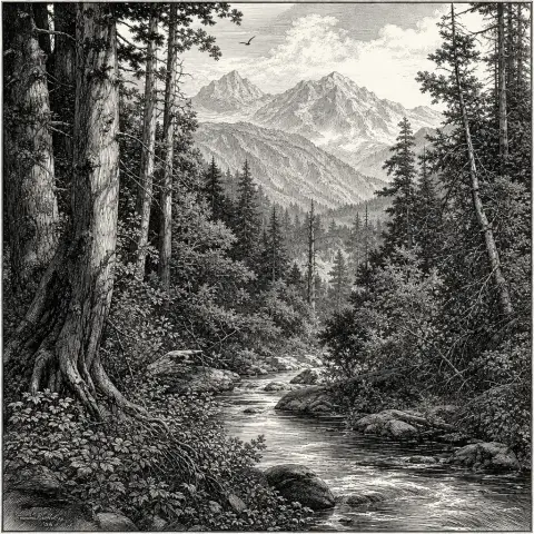 富兰克林·布斯 Franklin Booth 风格生成图