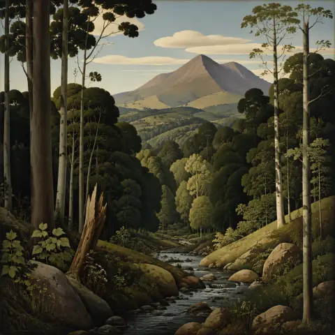 格兰特·伍德 Grant Wood 风格生成图