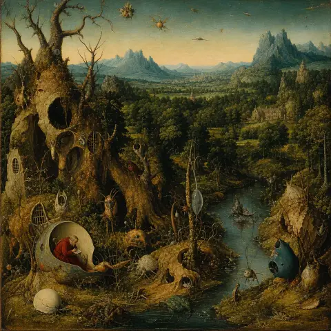 希罗尼穆斯·波希 Hieronymus Bosch 风格生成图