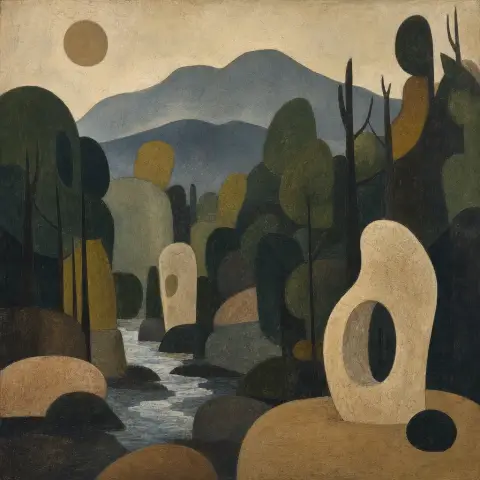 野口勇 Isamu Noguchi 风格生成图