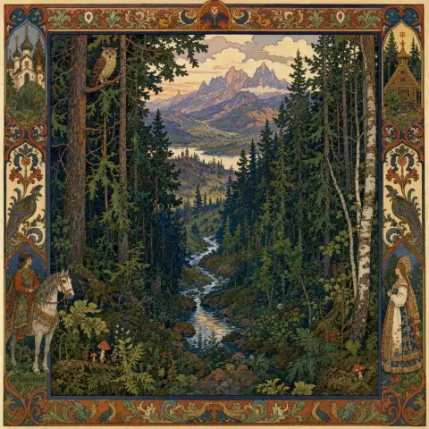 伊万·比里宾 Ivan Bilibin 风格生成图