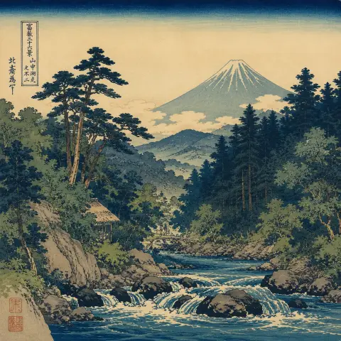 葛饰北斋 Katsushika Hokusai 风格生成图