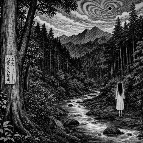 楳图一雄 Kazuo Umezu 风格生成图