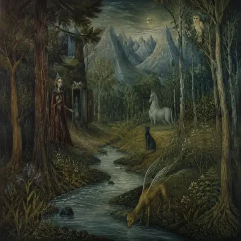 莱奥诺拉·卡林顿 Leonora Carrington 风格生成图