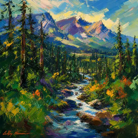勒罗伊·内曼 LeRoy Neiman 风格生成图