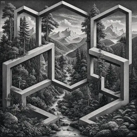 M. C. 埃舍尔 M.C. Escher 风格生成图