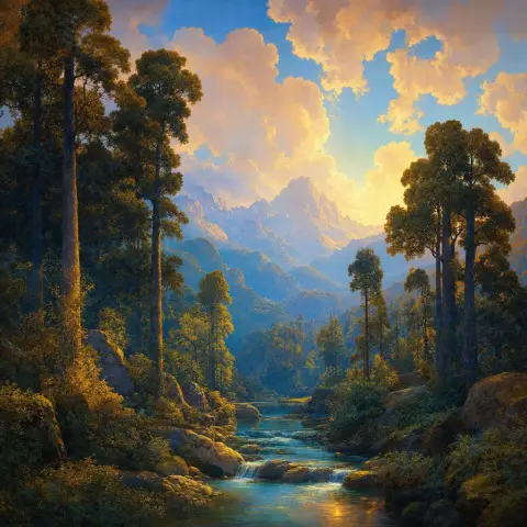 马克斯菲尔德·帕里什 Maxfield Parrish 风格生成图