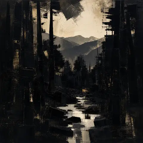 皮埃尔·苏拉热 Pierre Soulages 风格生成图