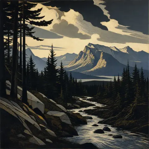 罗克韦尔·肯特 Rockwell Kent 风格生成图