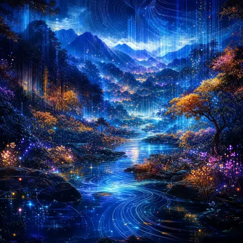 数字艺术团队 teamLab 风格生成图