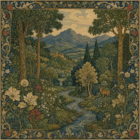 威廉·莫里斯 William Morris 风格生成图
