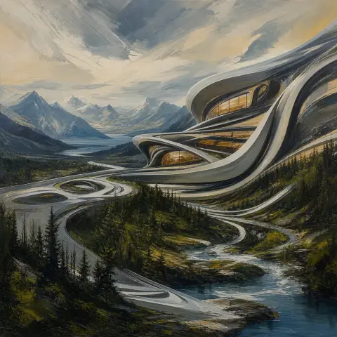 扎哈·哈迪德 Zaha Hadid 风格生成图